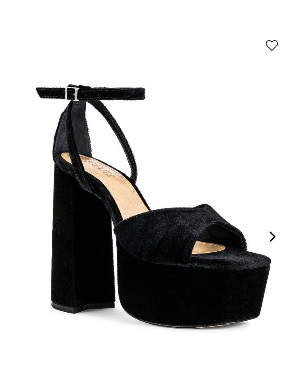 SCHUTZ Aryia Platform Heel - velvet with ankle straps